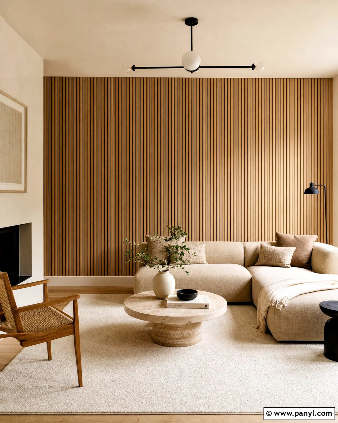 Floor-To-Ceiling Oak Slat Wall - 20 slat wall ideas