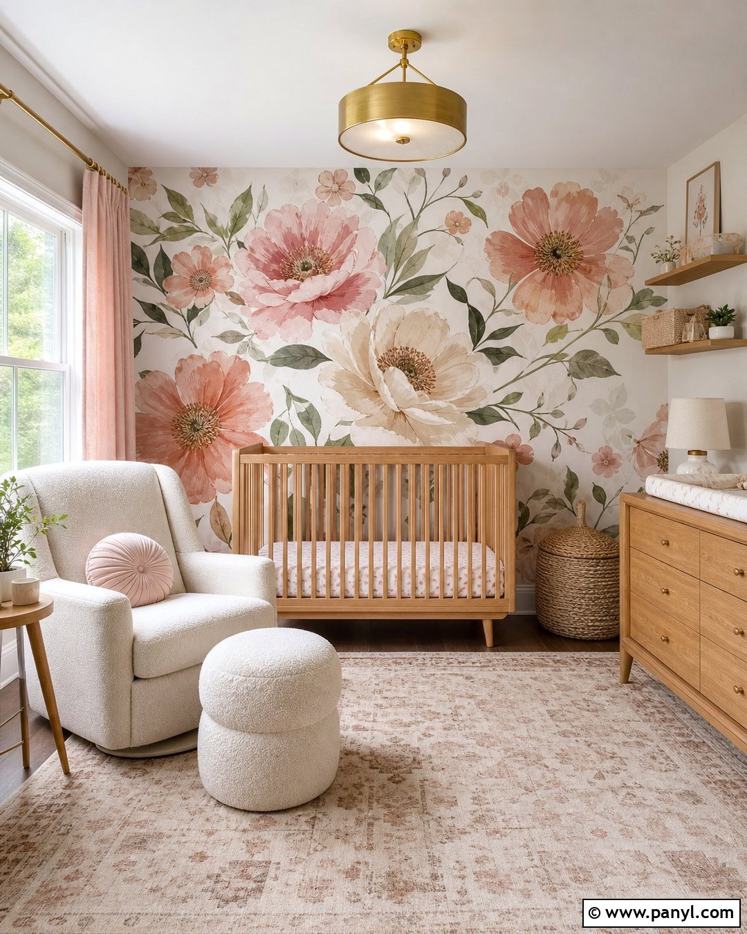 Floral Baby Girl Accent Wall - 25 Baby Girl Accent Wall Ideas