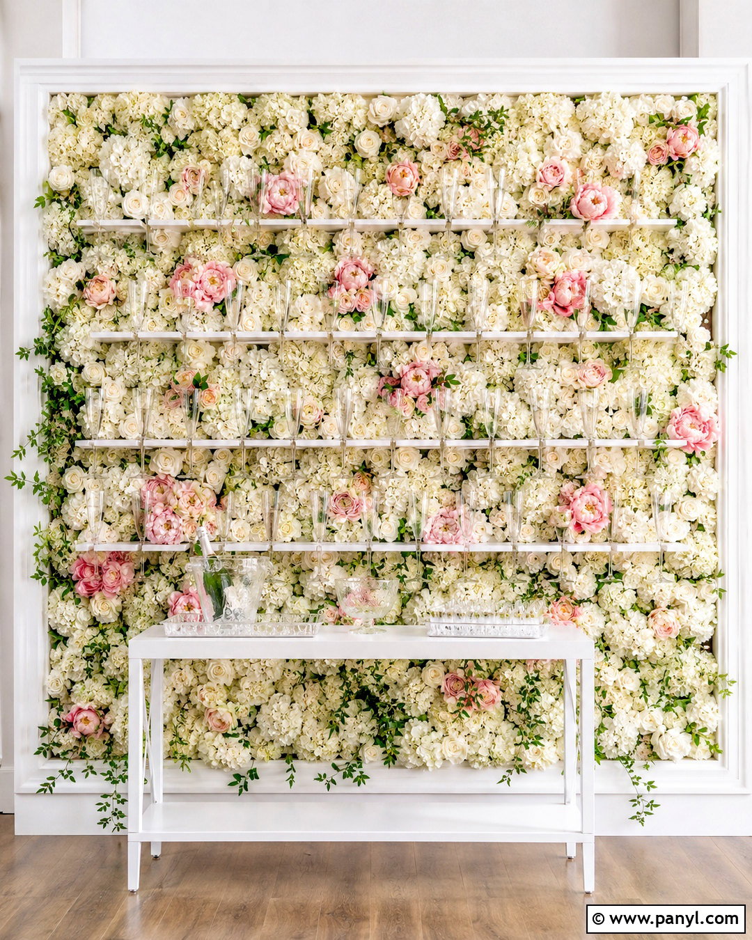 Floral Champagne Wall - 20 diy champagne wall ideas