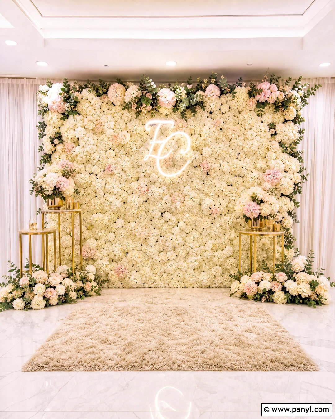 Floral Event Photo Wall - 20 event photo wall ideas