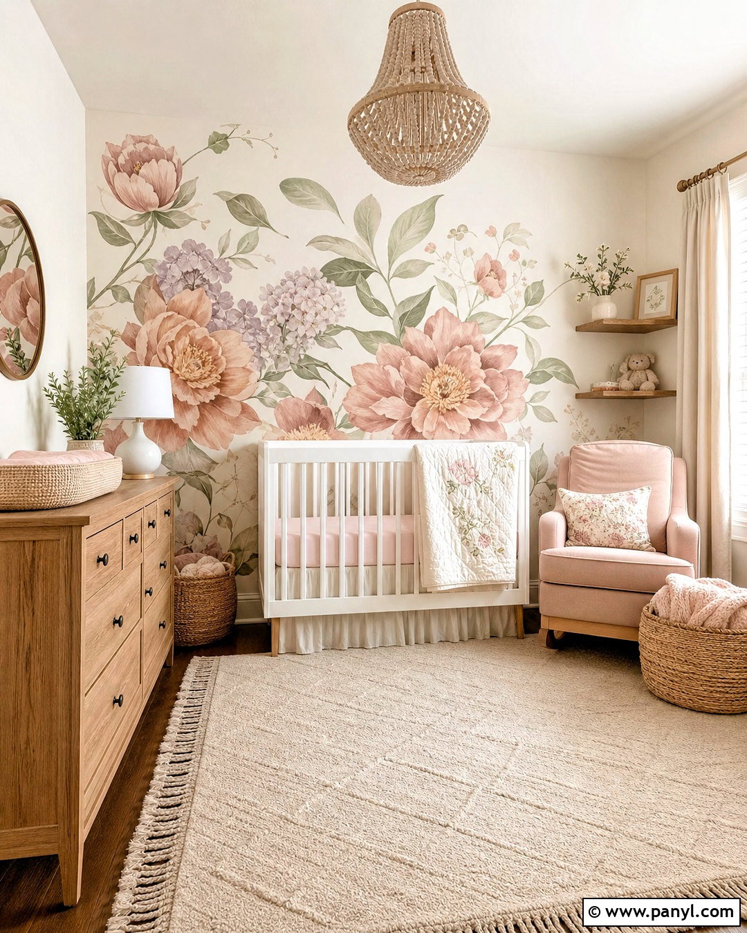 Floral Mural Baby Girl Bedroom Paint - 20 baby girl bedroom paint ideas
