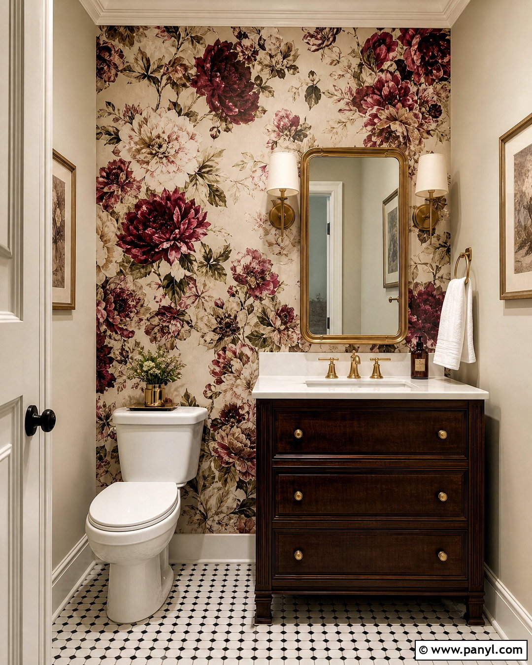 Floral Mural Bathroom Feature Wall - 20 bathroom feature wall ideas