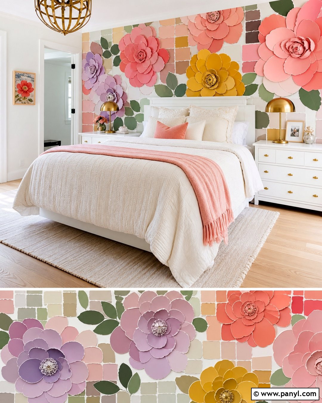 Floral Paint Chip Wall - 30 Paint Chip Wall Ideas
