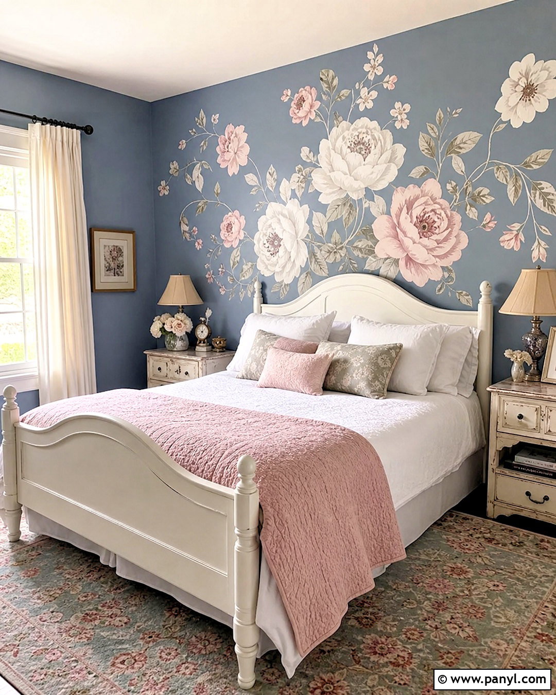 Floral Wall Stencil For Guest Bedroom - 20 wall stencil ideas