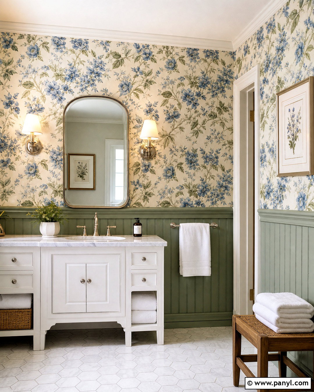Floral Wallpaper Bathroom Wall - 20 bathroom wall design ideas