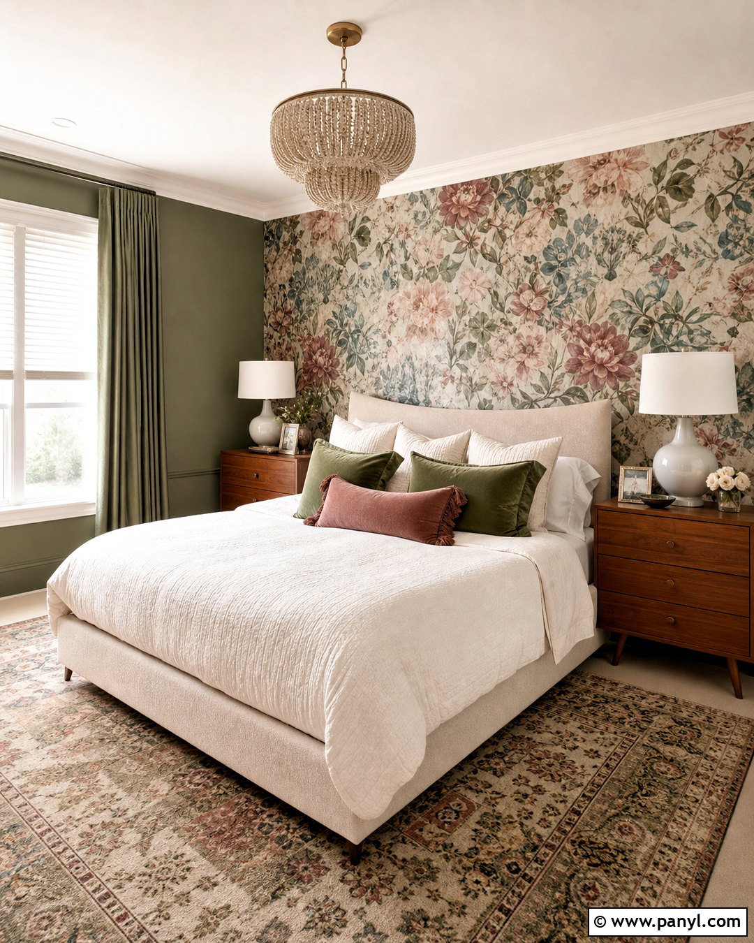 Floral Wallpaper Bedroom Wall - 20 statement wall bedroom ideas