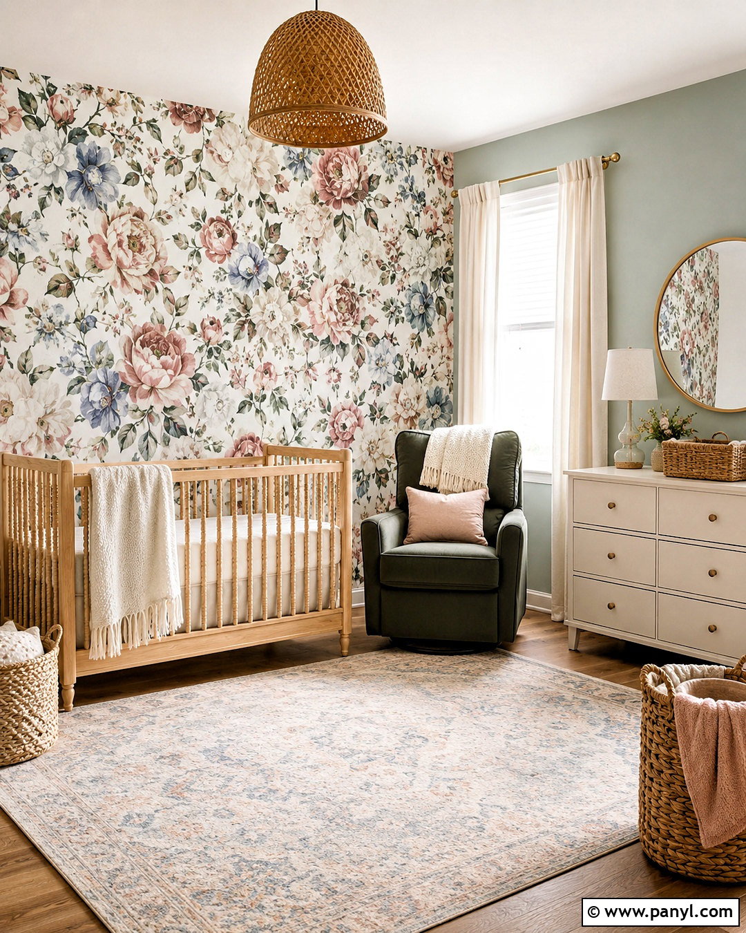 Floral Wallpaper Nursery Room - 20 nursery room design ideas