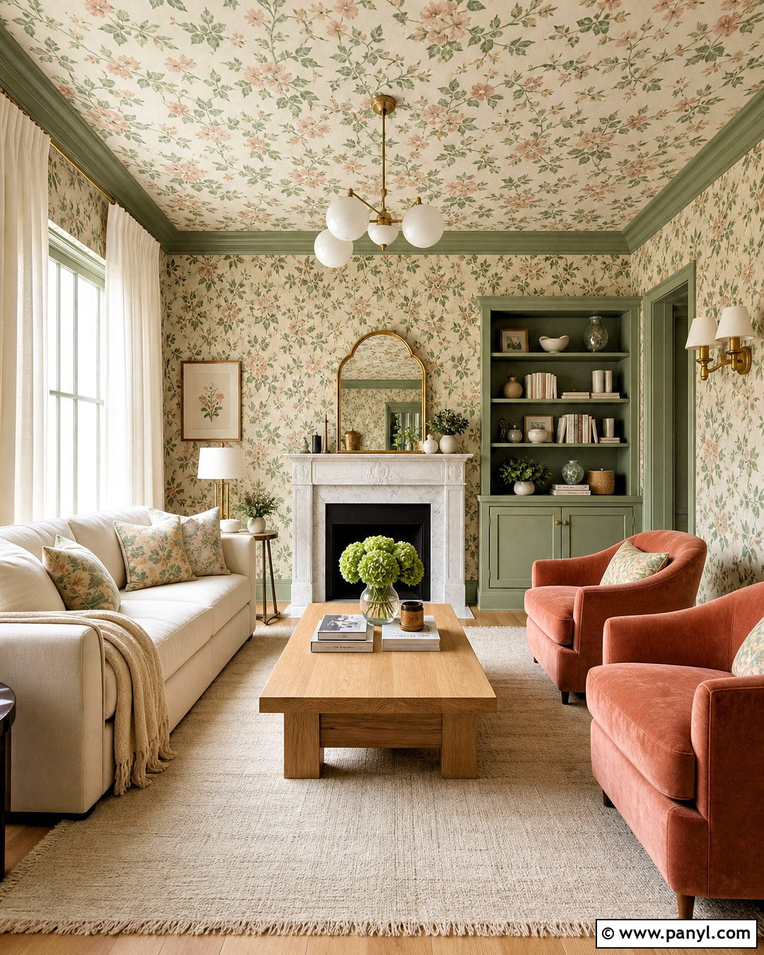 20 Floral Wallpaper Living Room Ideas for Fresh Style
