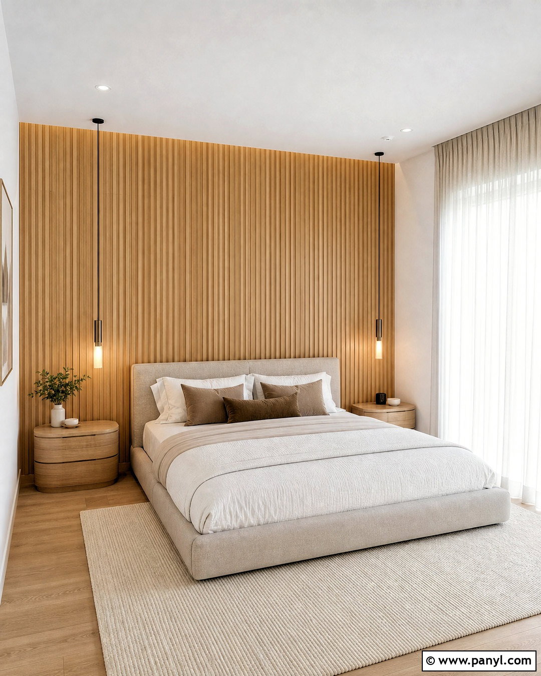 Fluted Bedroom Accent Wall - 20 apartment accent wall ideas