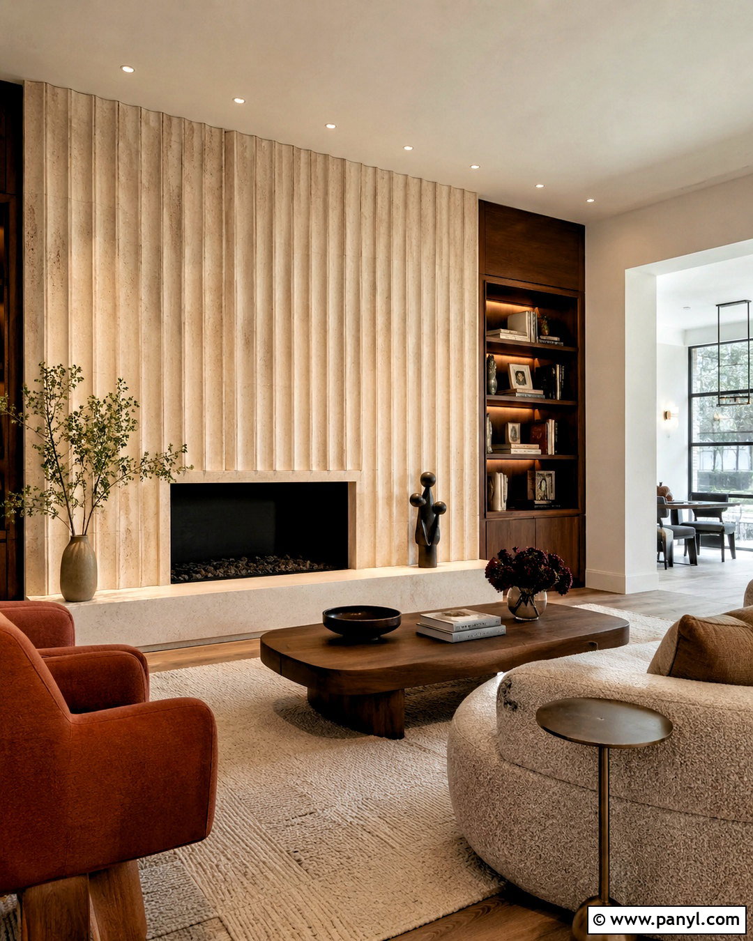 Fluted Marble Fireplace Wall - 20 marble wall decor ideas