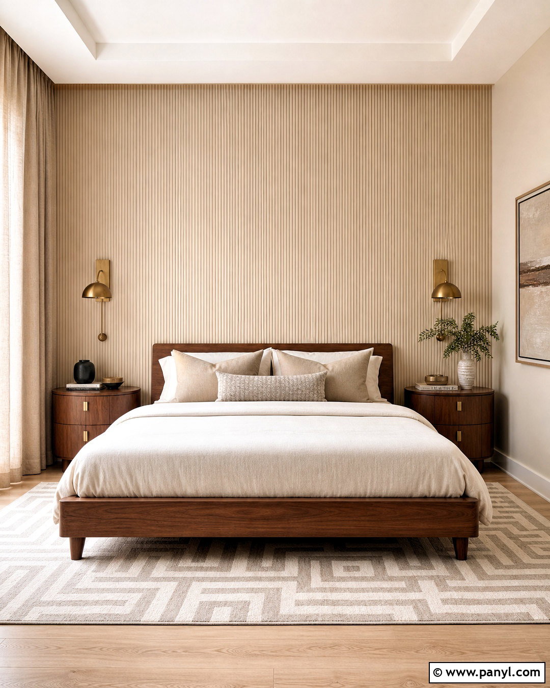 Fluted Panel Bedroom Wall - 20 bedroom wall accent ideas