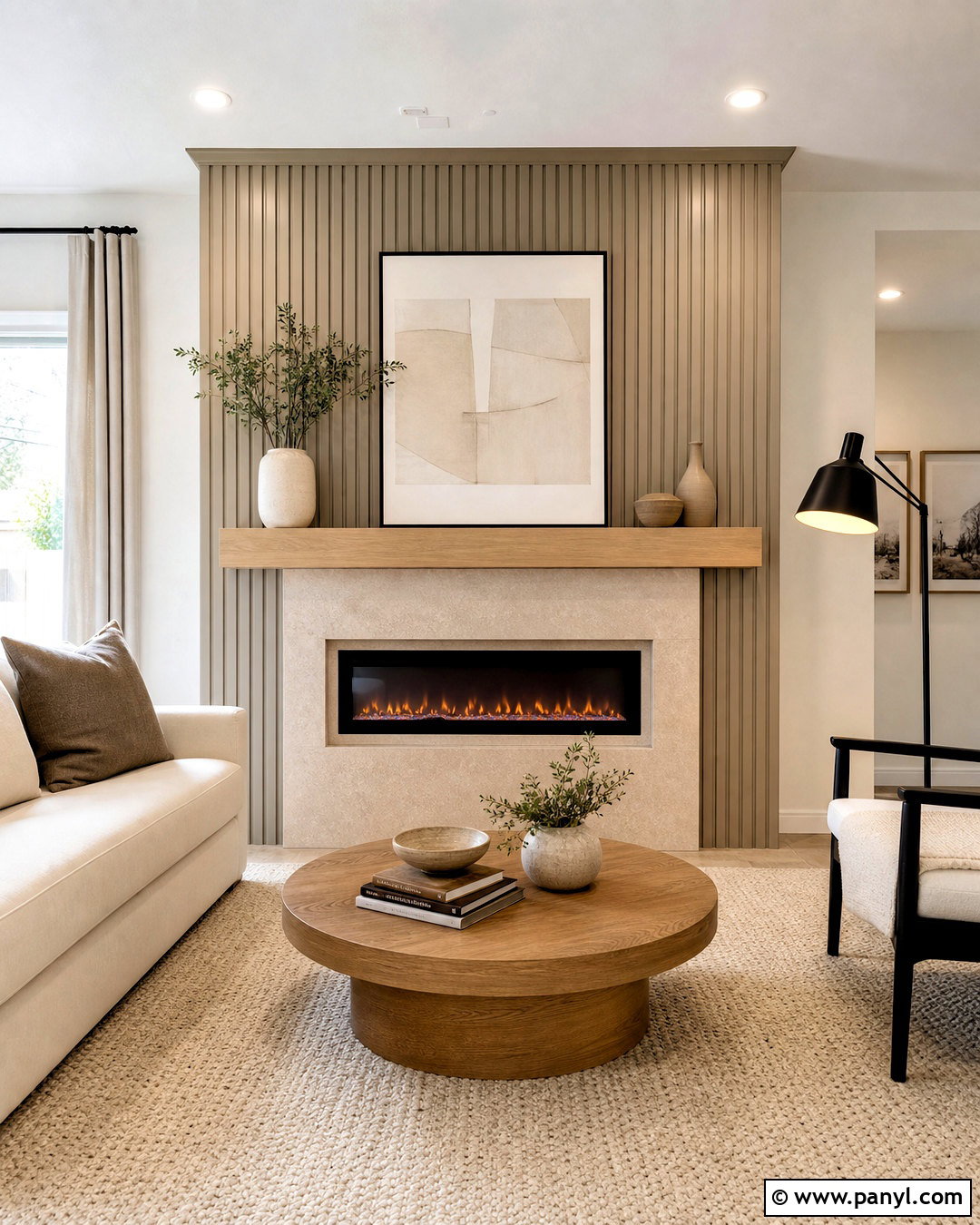 Fluted Panel Fireplace Accent Wall - 20 small accent wall ideas