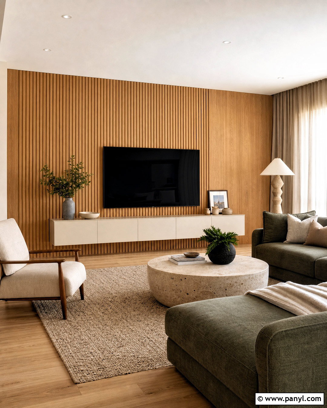 Fluted Panel Living Room Accent Wall - 20 accent wall for living room ideas