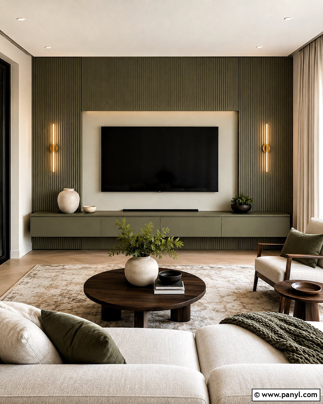 Fluted Panel TV Wall - 20 living room inspiration tv wall ideas