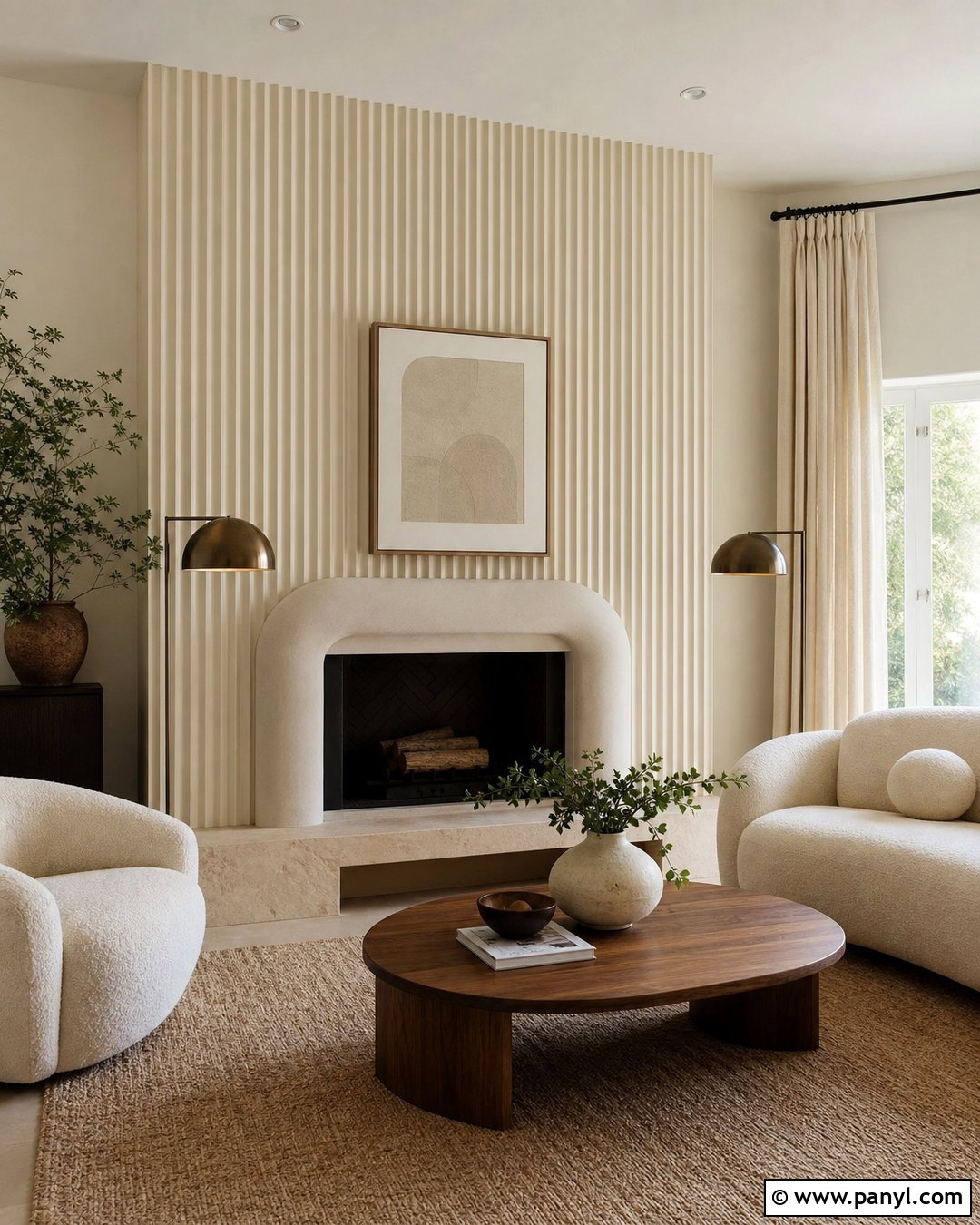 Fluted Plaster Fireplace Accent Wall - 25 Accent Wall Above Fireplace Ideas