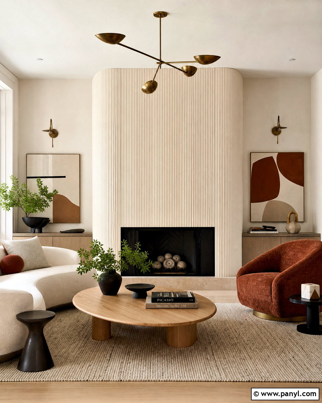 Fluted Plaster Fireplace Wall - 20 fireplace accent wall ideas