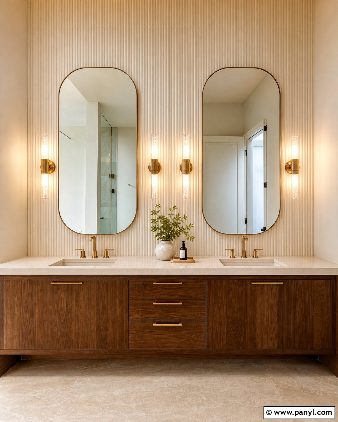 Fluted Tile Bathroom Feature Wall - 20 bathroom feature wall ideas