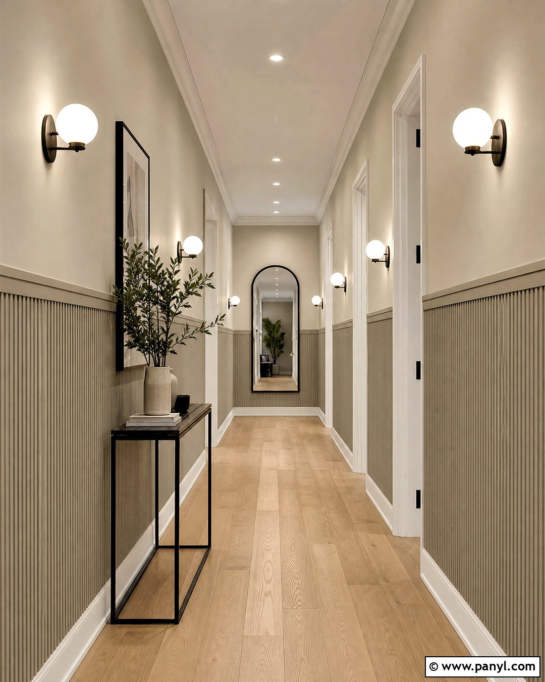 Fluted Wainscoting Hallway - 20 modern wainscoting ideas