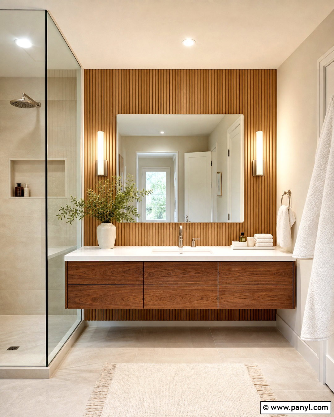 Fluted Wood Bathroom Wall - 20 bathroom wall design ideas