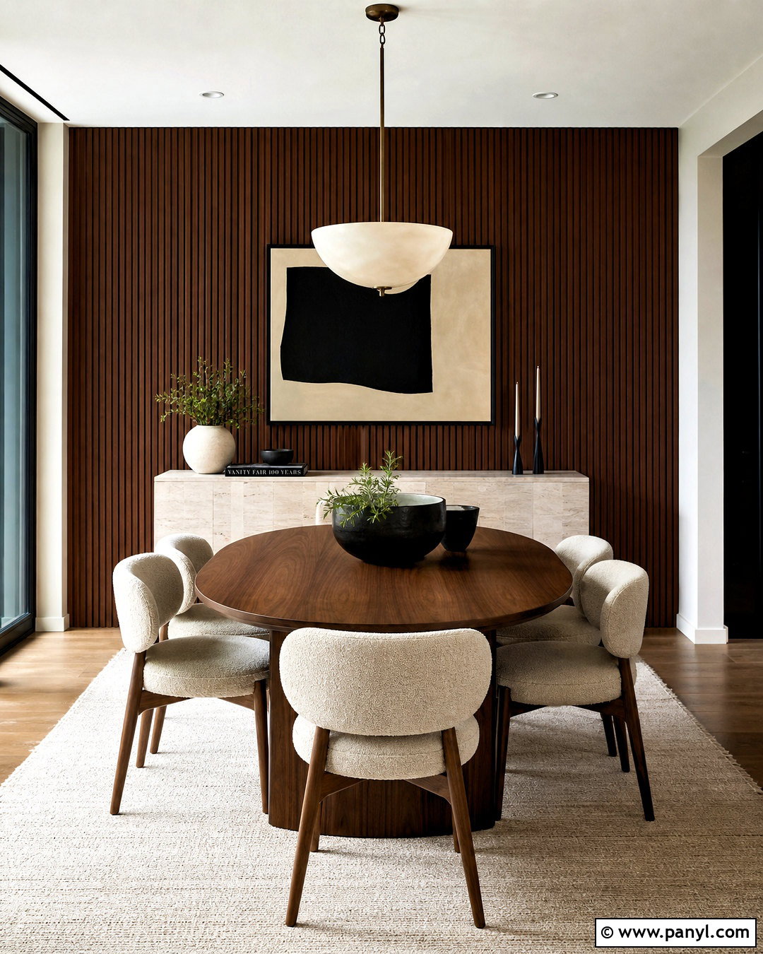 Fluted Wood Dining Room Accent Wall - 20 neutral accent wall ideas