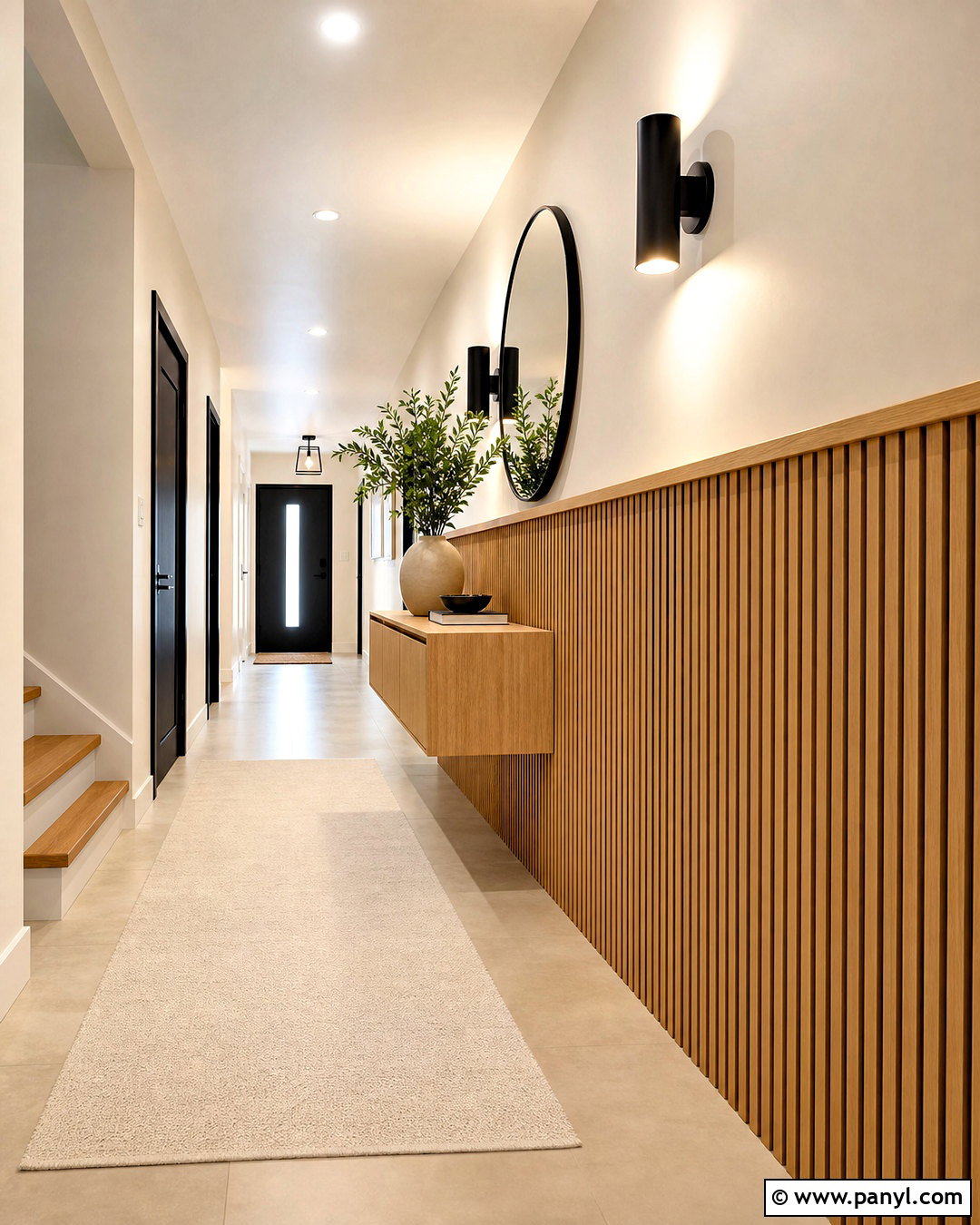 Fluted Wood Hallway Paneling - 20 half wall paneling ideas hallways