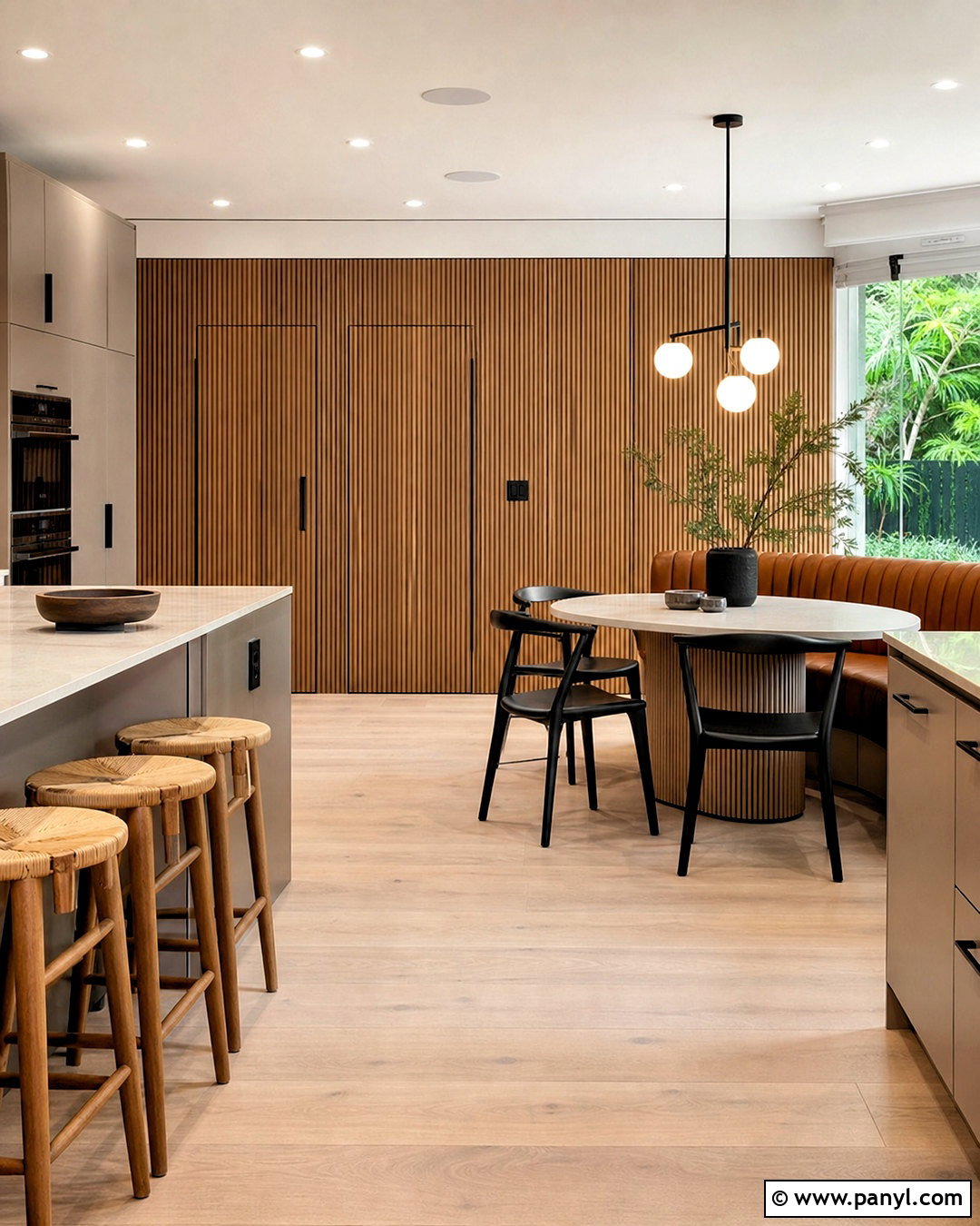 Fluted Wood Kitchen Statement Wall - 20 kitchen statement wall ideas