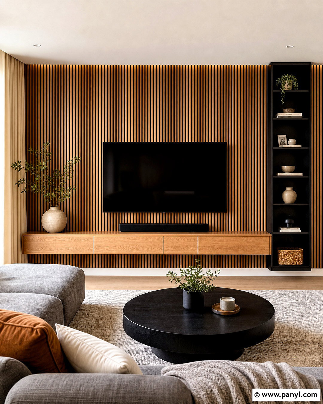 Fluted Wood TV Wall - 20 adding texture to walls