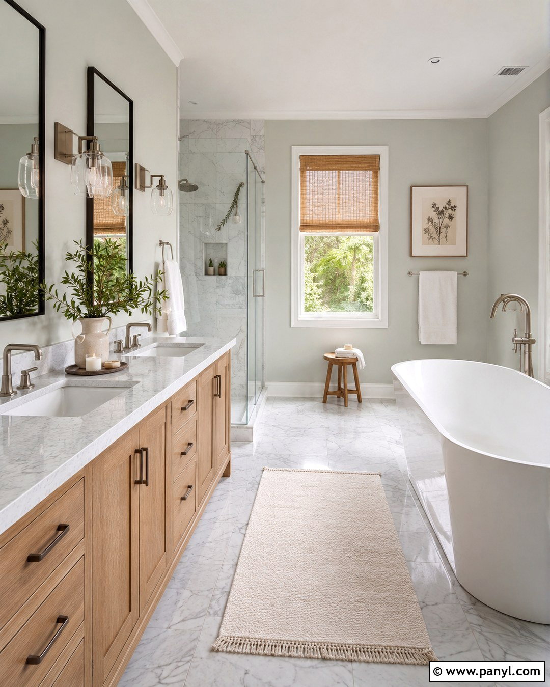 Fog Mist Bathroom With White Marble - 20 Benjamin Moore Fog Mist Walls