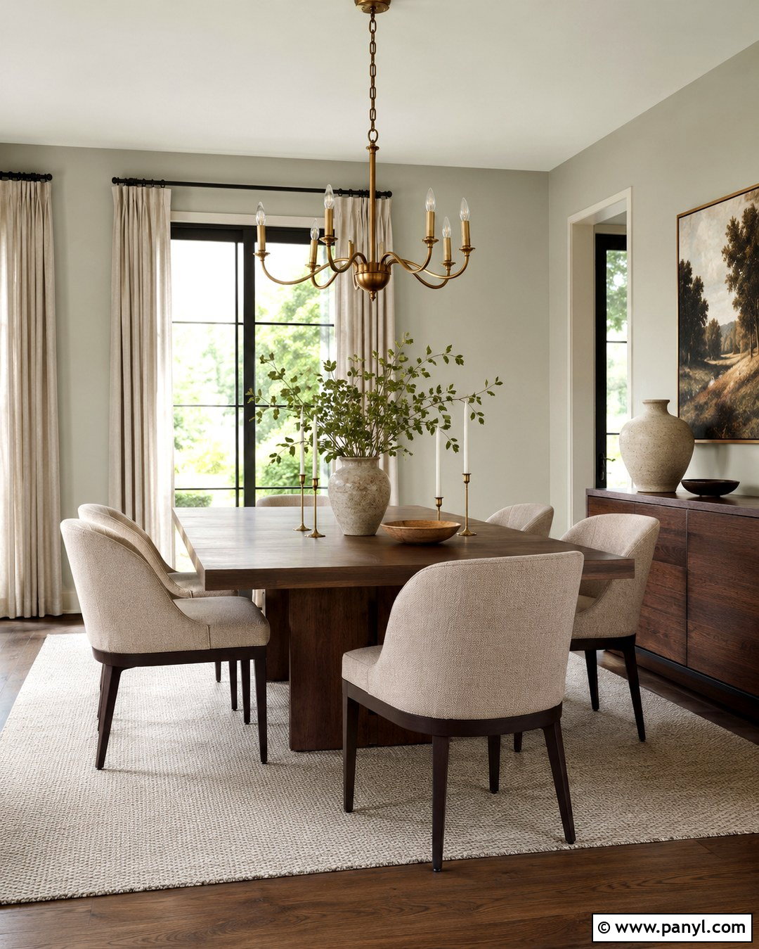Fog Mist Dining Room With Dark Wood - 20 Benjamin Moore Fog Mist Walls