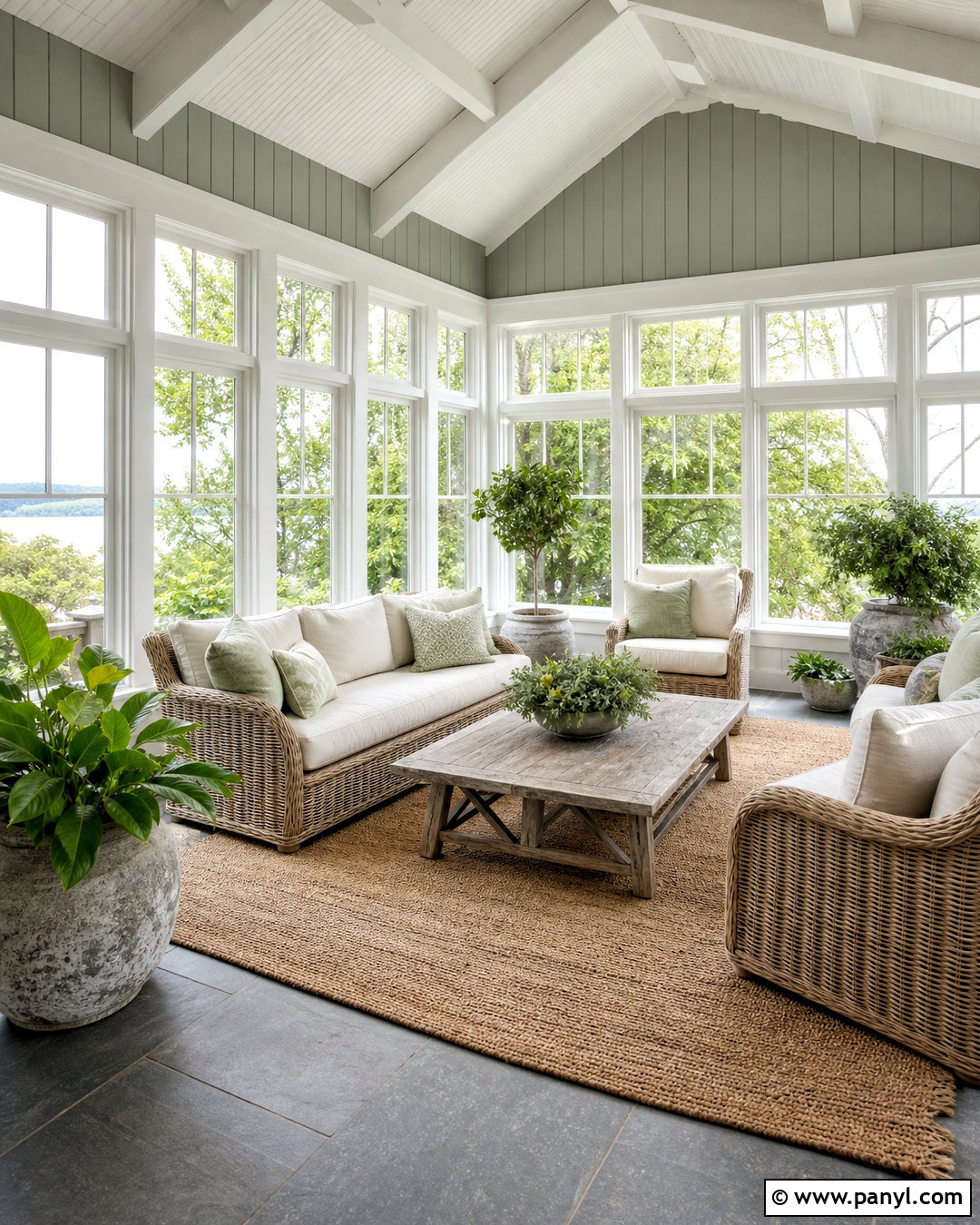 Fog White Gray Sunroom - 20 white gray paint color ideas