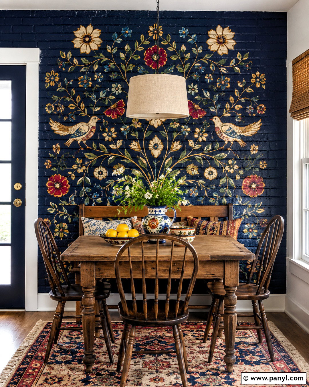 Folk Art Brick Wall Painting - 20 painting on brick wall ideas