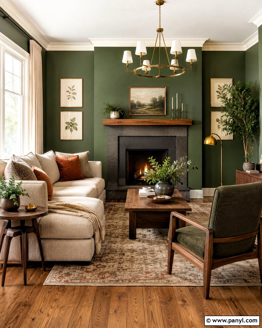 Forest Green Accent Wall - 20 living room accent wall paint colors