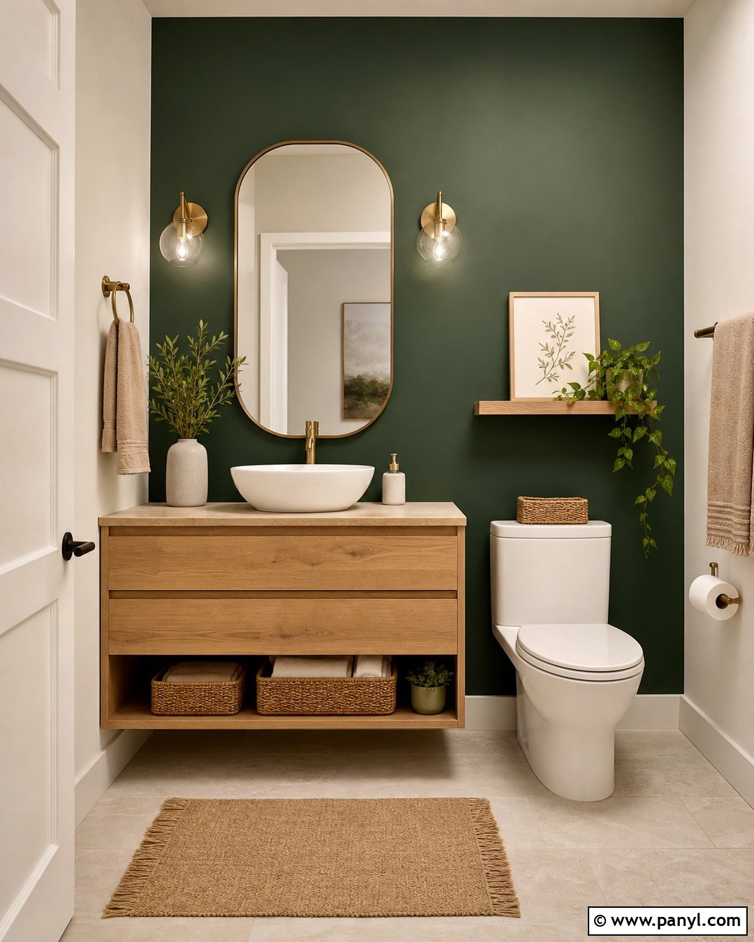 Forest Green Accent Wall - 20 Dark Accent Wall In Small Bathroom Ideas