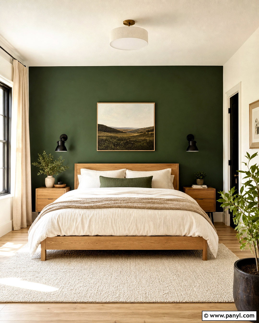 Forest Green Accent Wall Bedroom - 20 forest green bedroom ideas