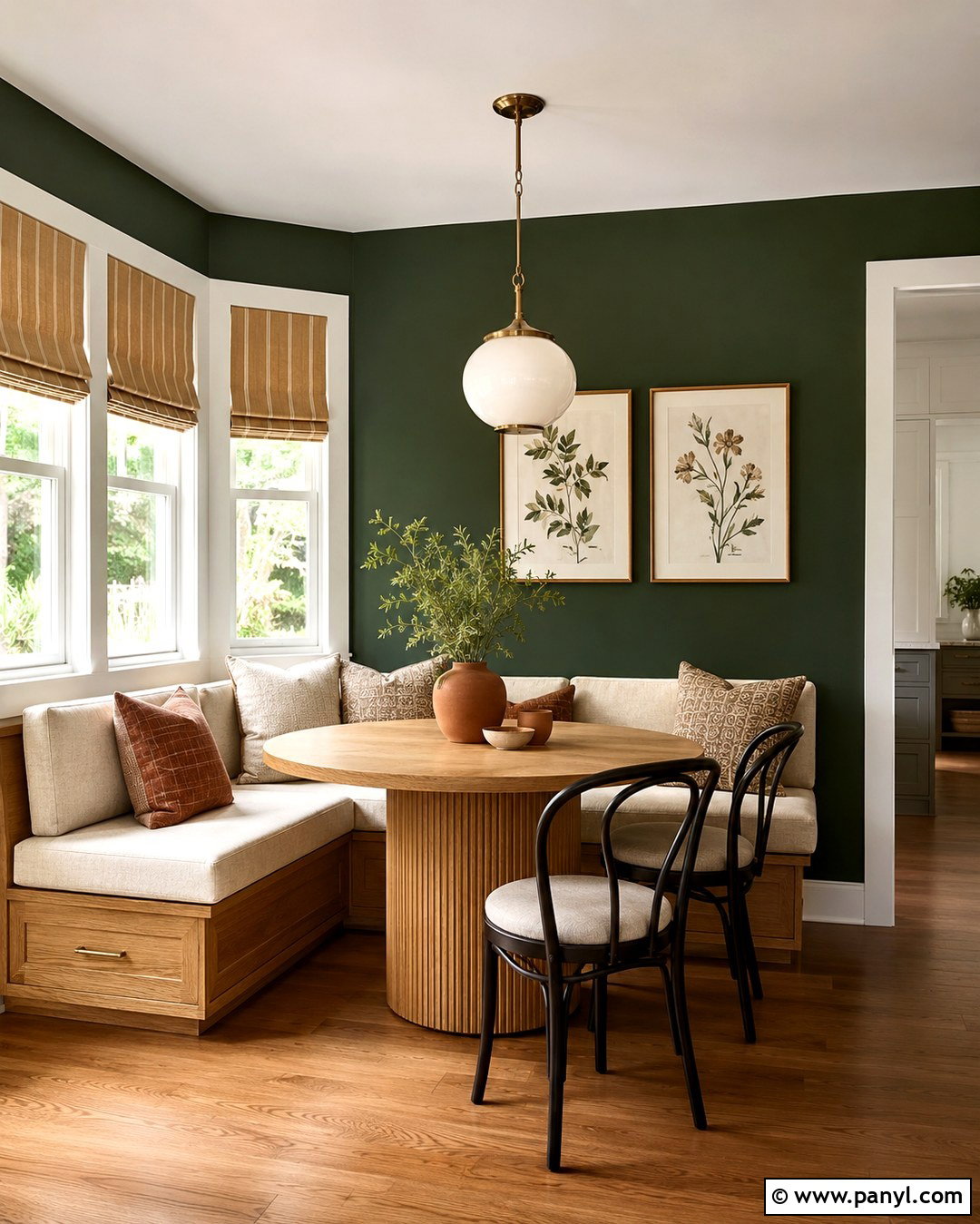 Forest Green Accent Wall Breakfast Nook - 20 Forest Green Paint Color Accent Walls