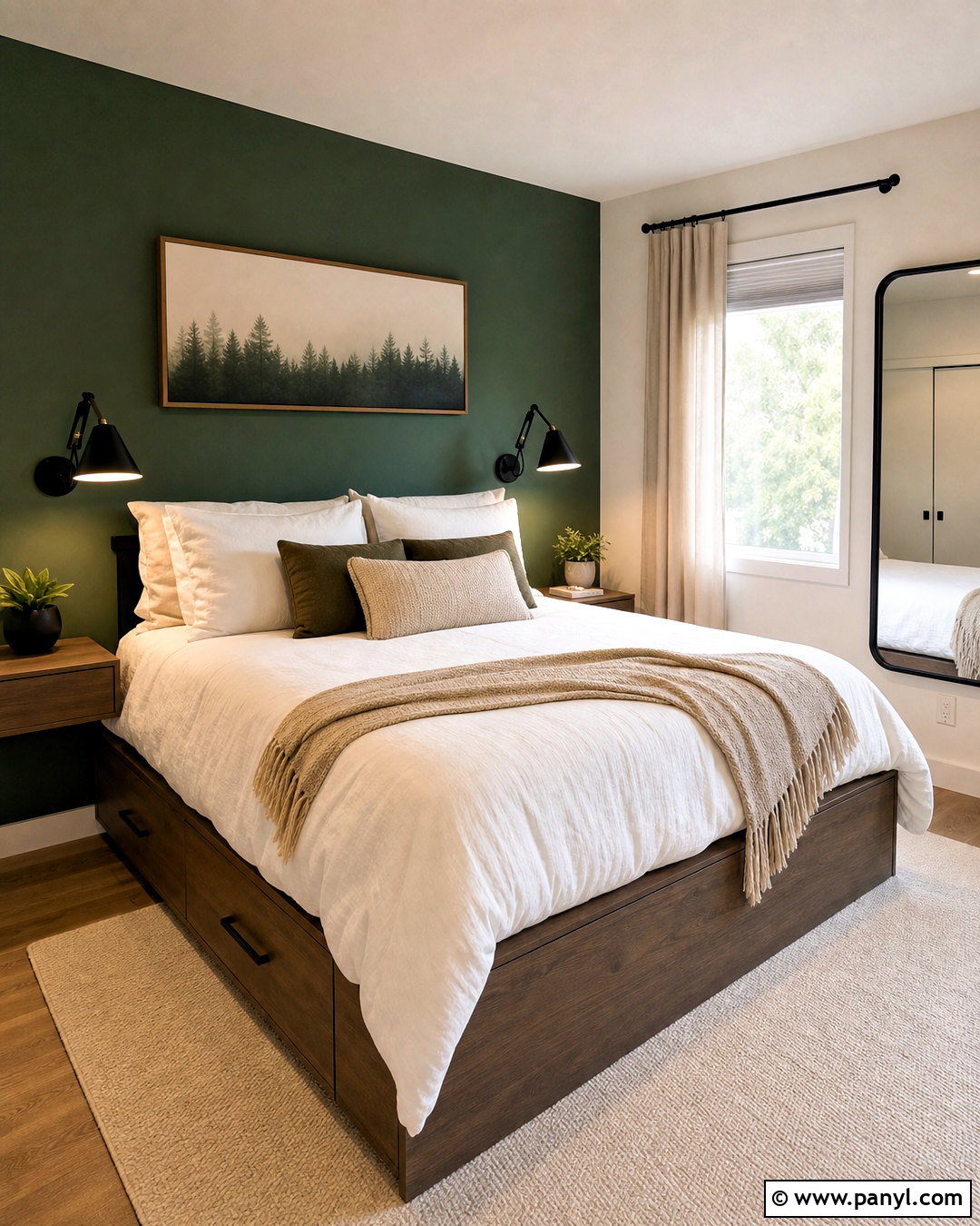 Forest Green Accent Wall For A Small Bedroom - 20 forest green accent wall bedroom ideas