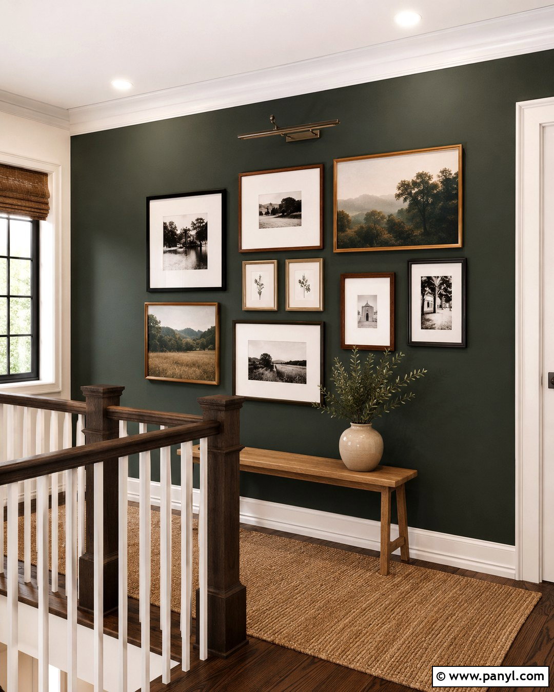 Forest Green Accent Wall Gallery Display - 20 Forest Green Paint Color Accent Walls
