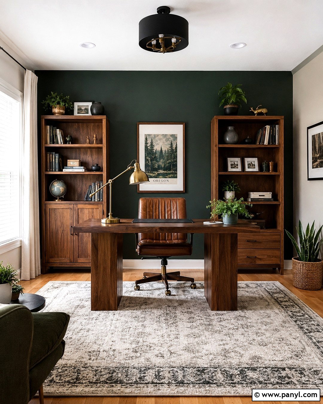 Forest Green Accent Wall Home Office - 20 Forest Green Paint Color Accent Walls