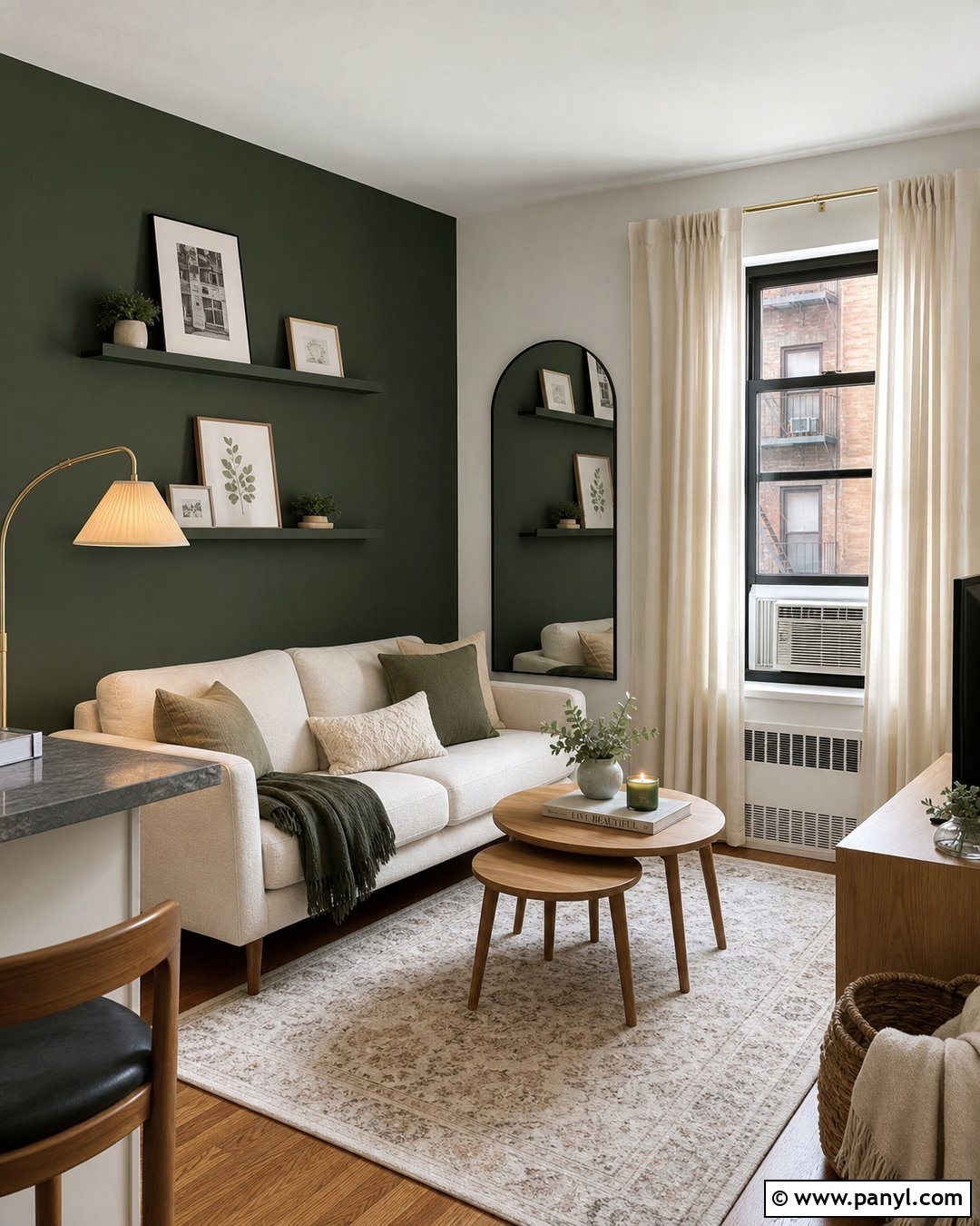Forest Green Accent Wall In An Apartment - 30 forest green walls