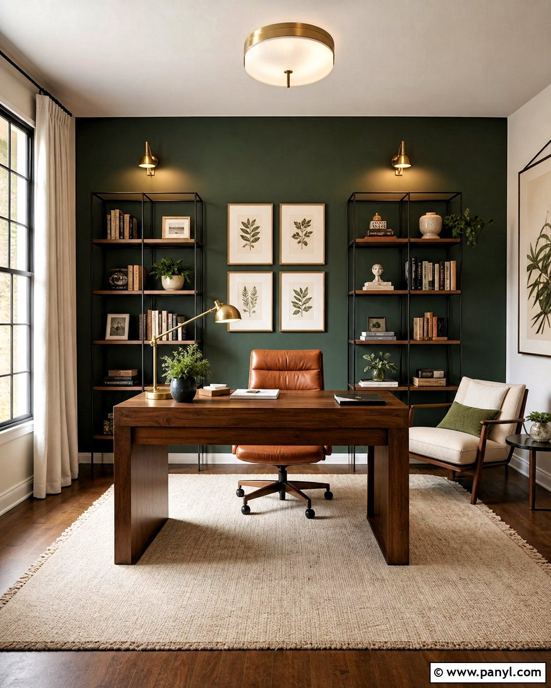 Forest Green Accent Wall Office - 20 green accent wall office ideas