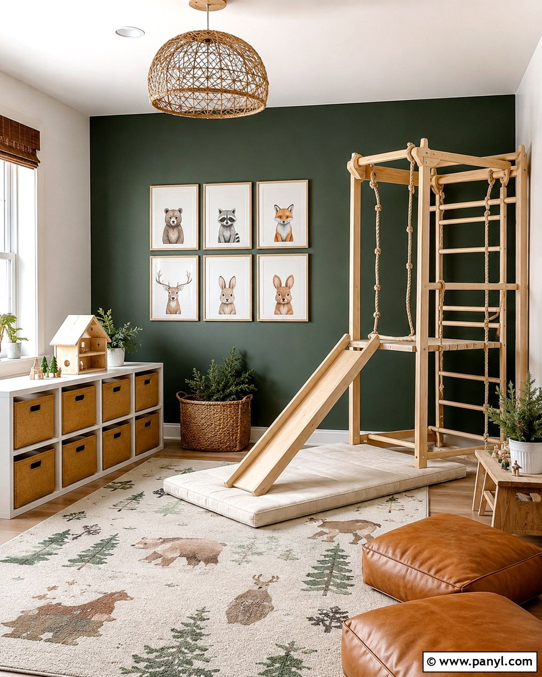 Forest Green Accent Wall Playroom - 20 Green Accent Wall Playroom Ideas