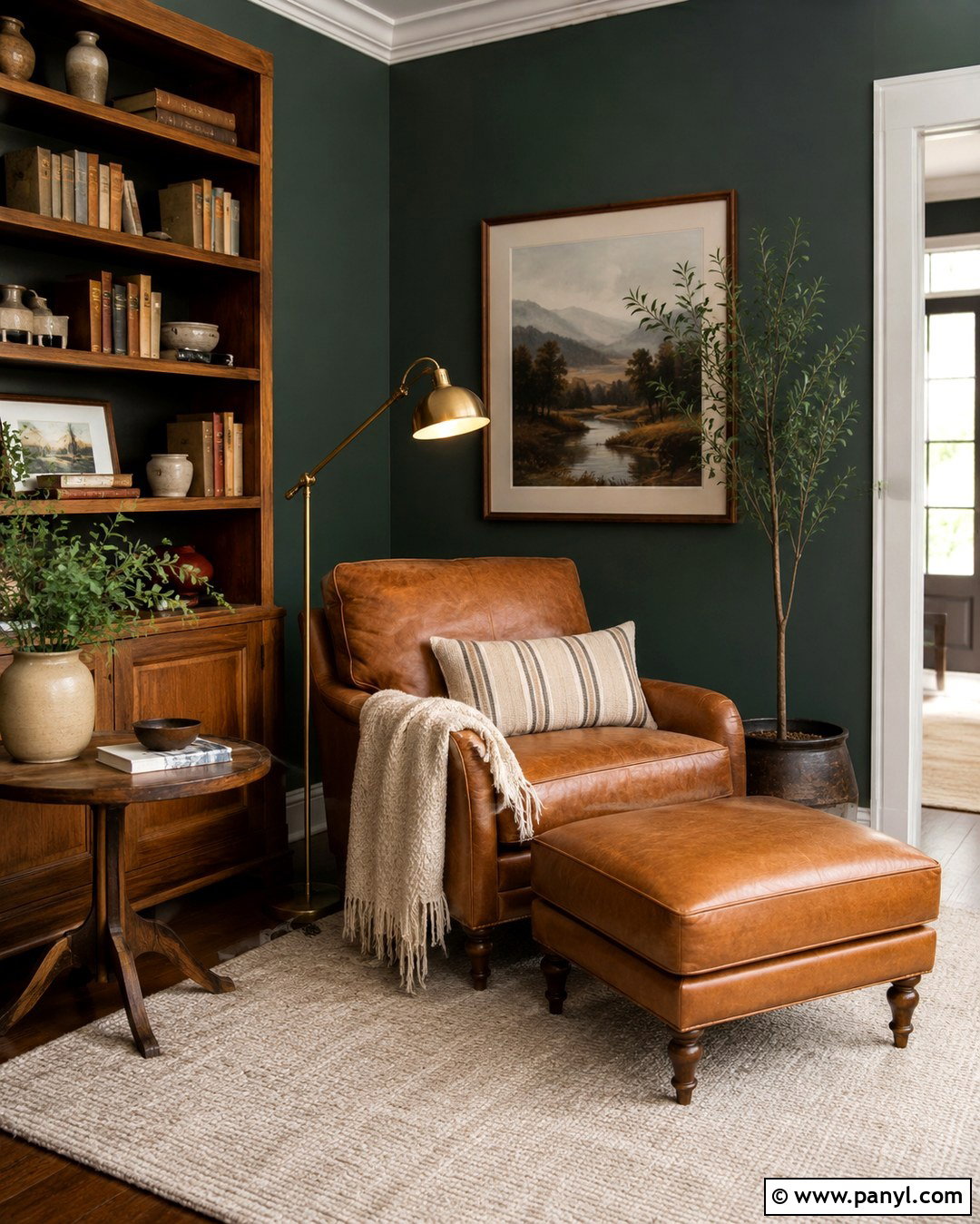 Forest Green Accent Wall Reading Nook - 20 Forest Green Paint Color Accent Walls