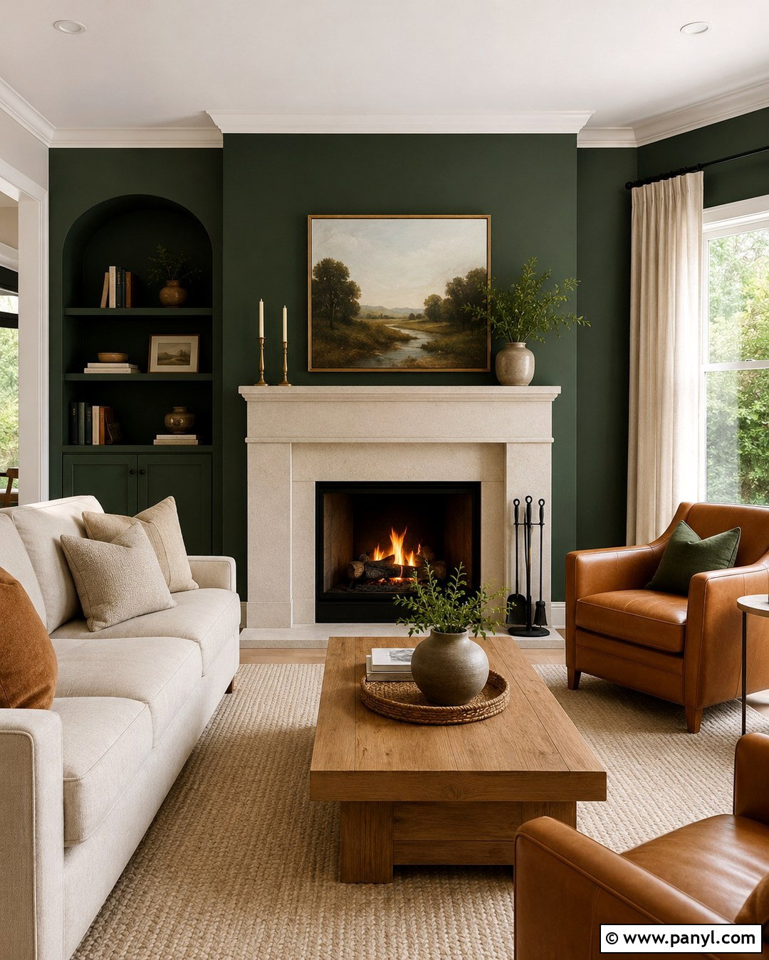 20 Forest Green Paint Color Accent Walls: Moody Room Inspiration