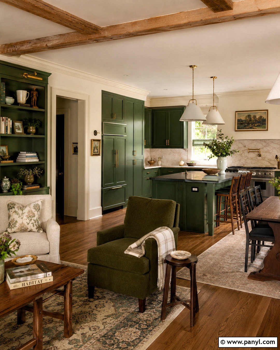 Forest Green And Antique White Paint Color Scheme - 20 paint color schemes for home ideas