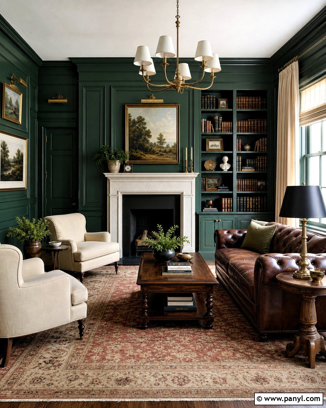 Forest Green And Antique White Wall Color Palette - 20 wall color palette ideas
