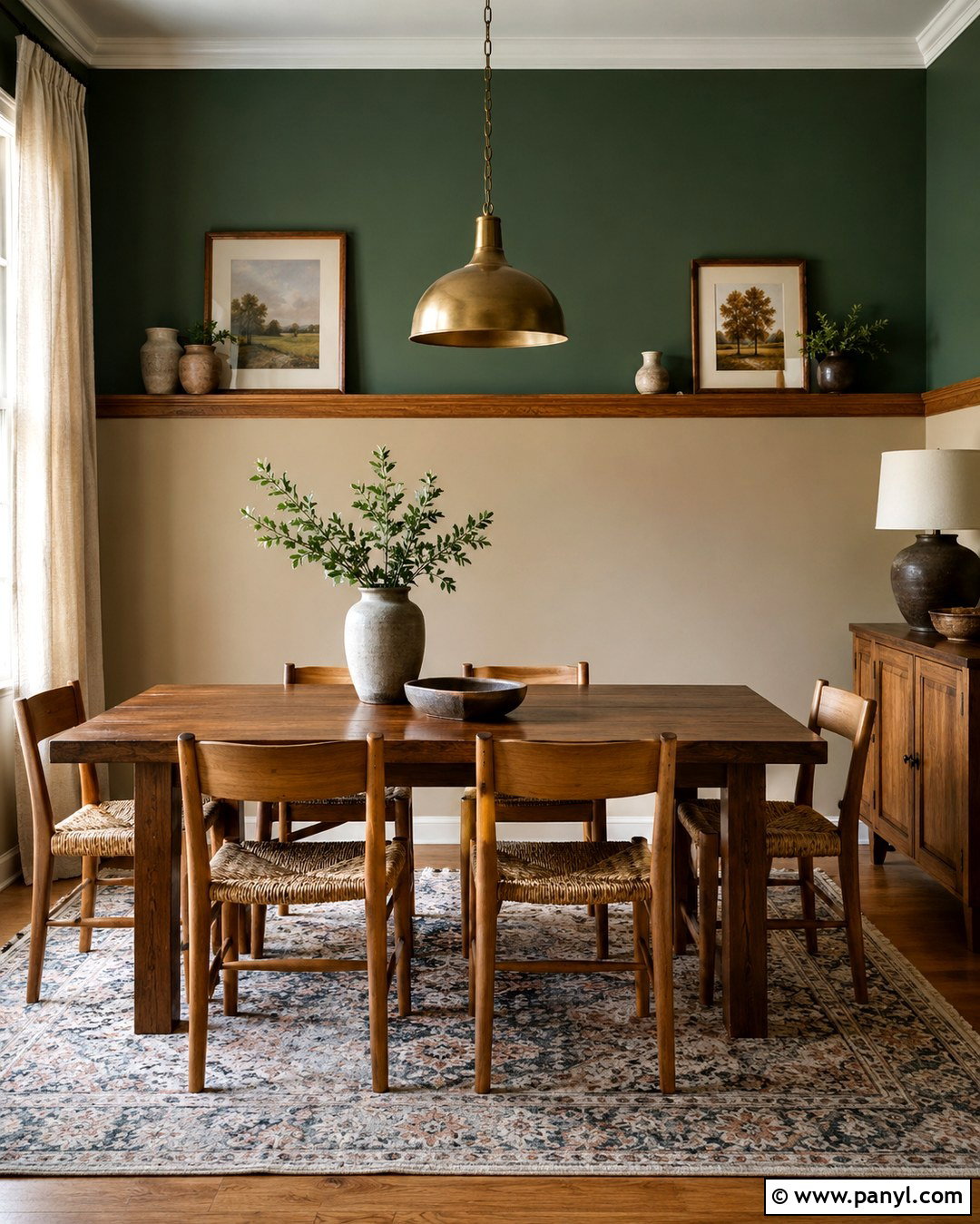 Forest Green And Beige Dining Room Walls - 20 Two Tone Walls Dark On Top Ideas