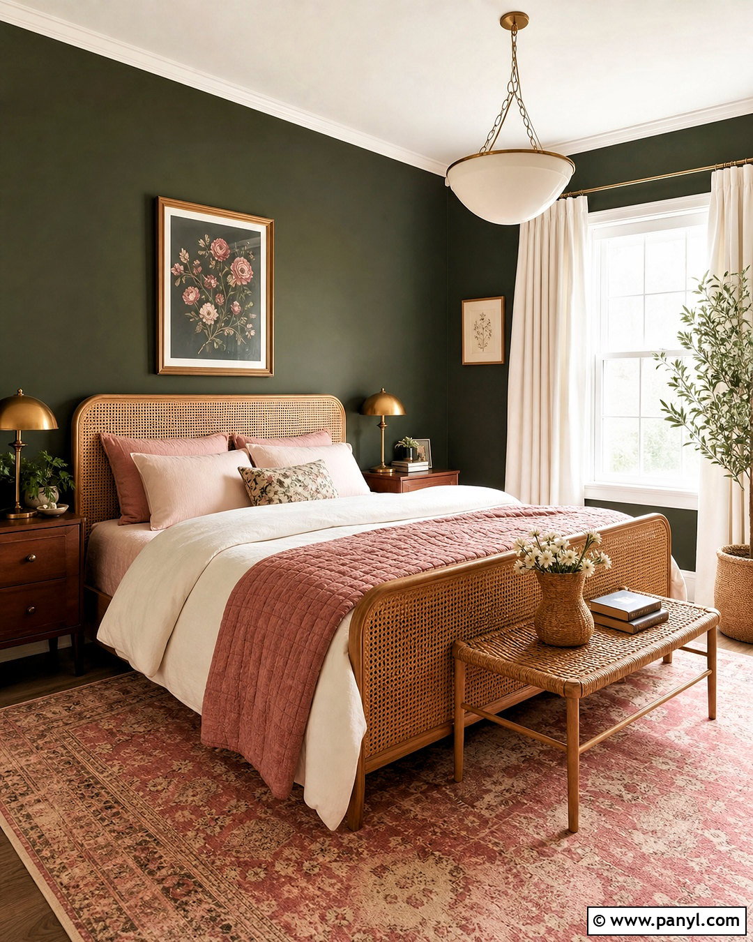 Forest Green And Blush Pink Bedroom - 20 forest green bedroom ideas