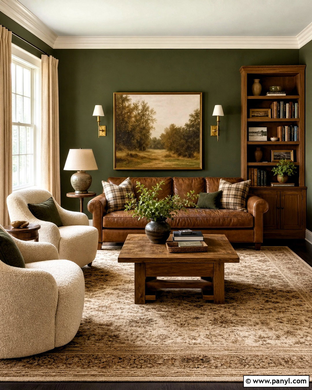 Forest Green And Brown Living Room Color Scheme - 20 home colour design ideas