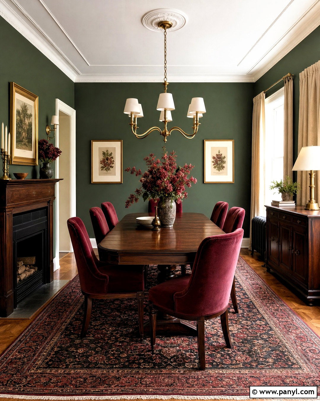 Forest Green And Burgundy Room - 20 room color combination ideas