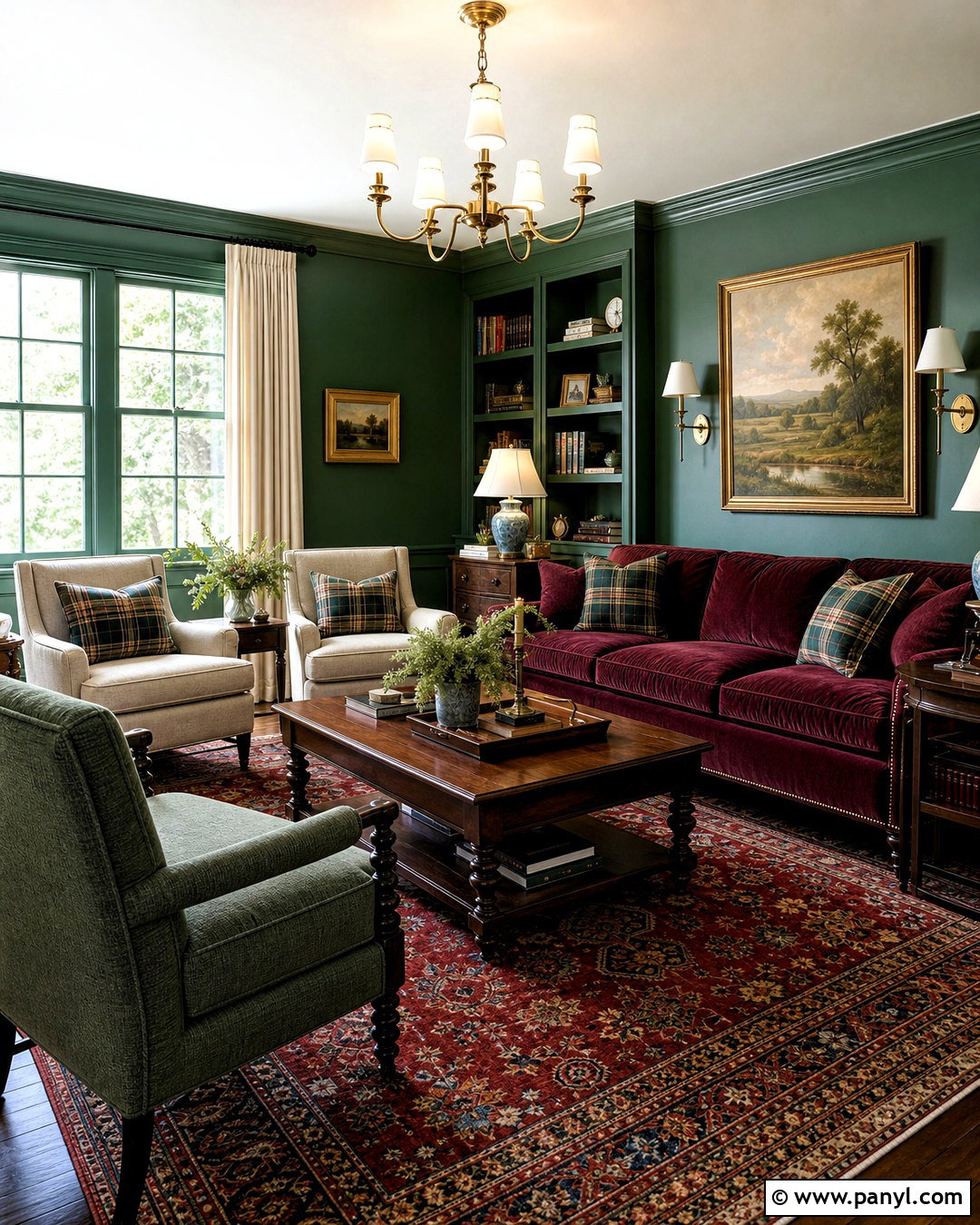 Forest Green And Burgundy Sitting Room Color Scheme - 20 sitting room ideas color schemes